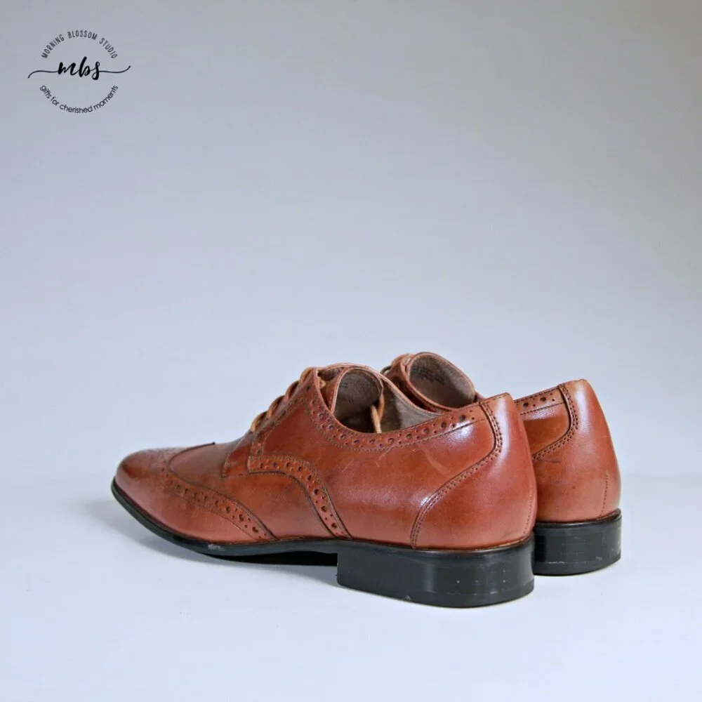Stacy Adams Garrison Leather Wing‎ Tip Oxfords Brown Men 9.5